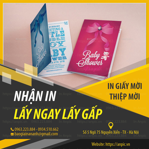 In giấy mời, thiếp mời đẹp thiết kế theo yêu cầu tại anpic