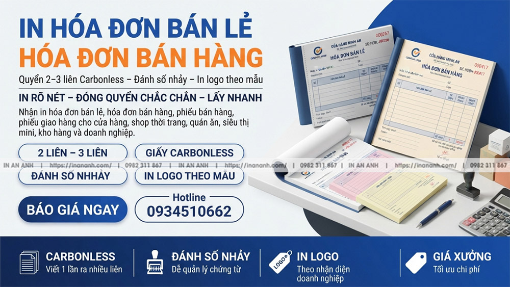 In Hóa Đơn Bán Lẻ Chất Lượng Cao