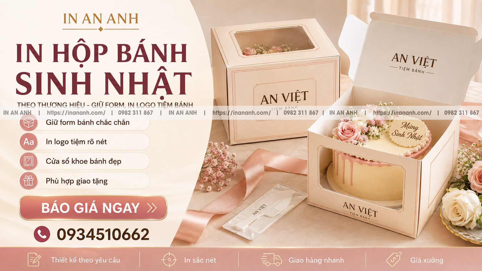 In Hộp Bánh Sinh Nhật Đẹp