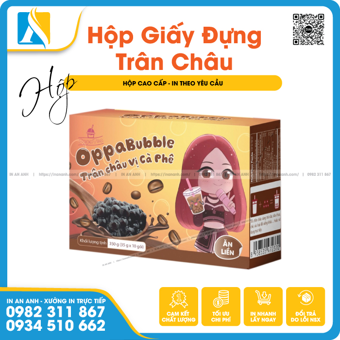 Mẫu hộp giấy đựng trân châu