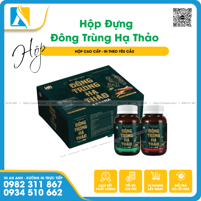 Mẫu hộp đựng đông trùng hạ thảo sang trọng