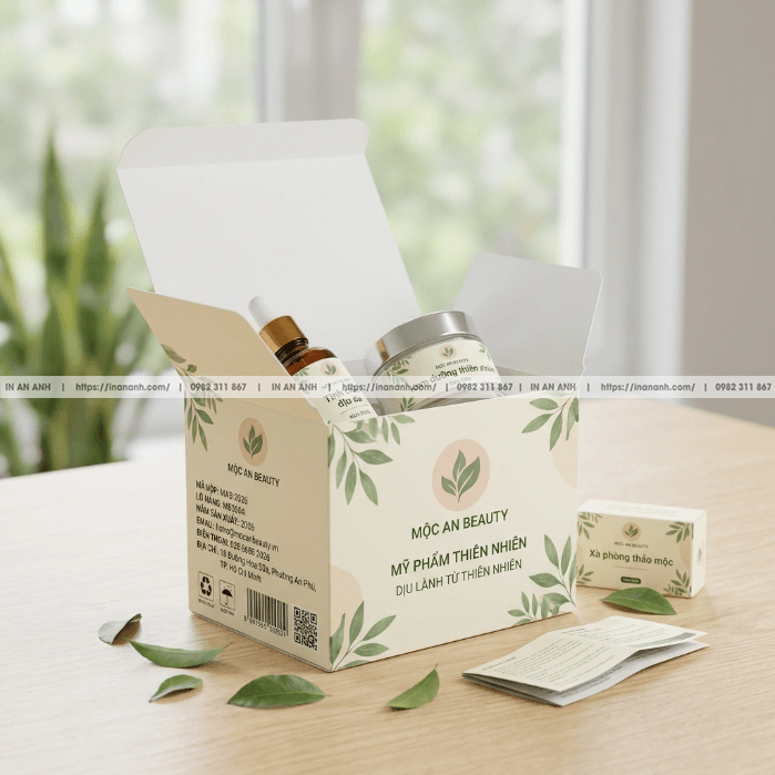 In Hộp Carton Bồi Duplex Logo Thương Hiệu