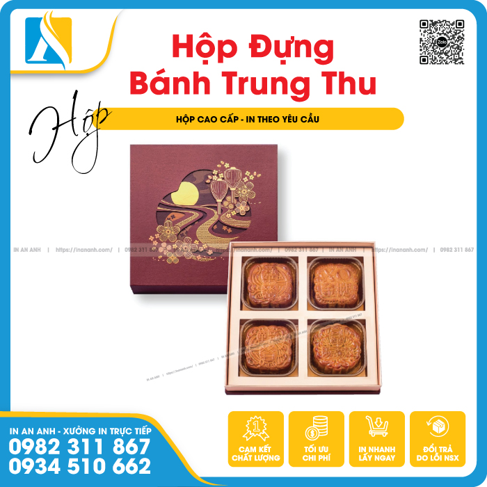 Mẫu hộp bánh trung thu in bằng giấy mềm