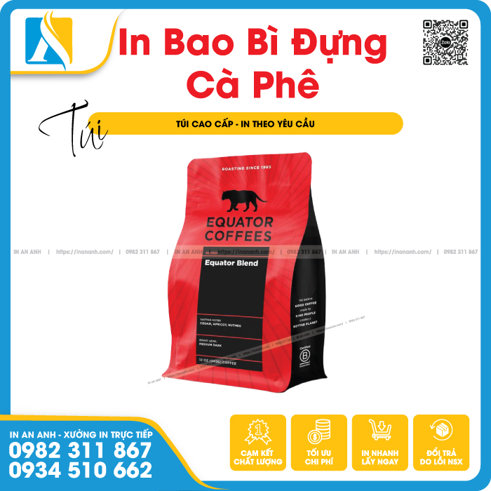 In hộp đựng cà phê ứng dụng nhiều kiểu in khác nhau