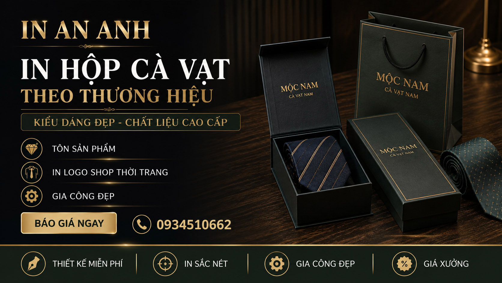 In hộp đựng cà vạt