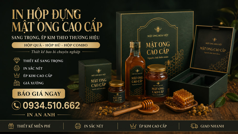 In Hộp Đựng Mật Ong Sang Trọng