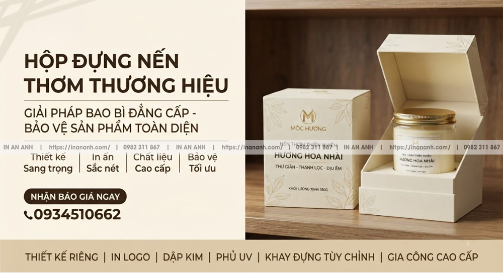 In Hộp Đựng Nến Thơm Đẹp