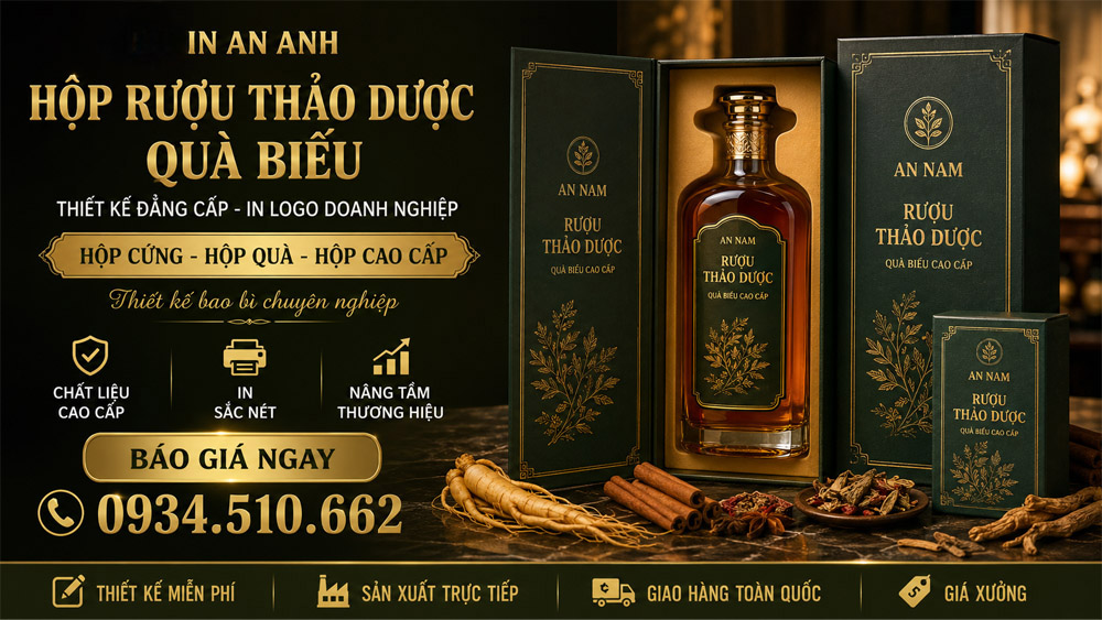 in hộp đựng rượu thảo dược chất lượng cao