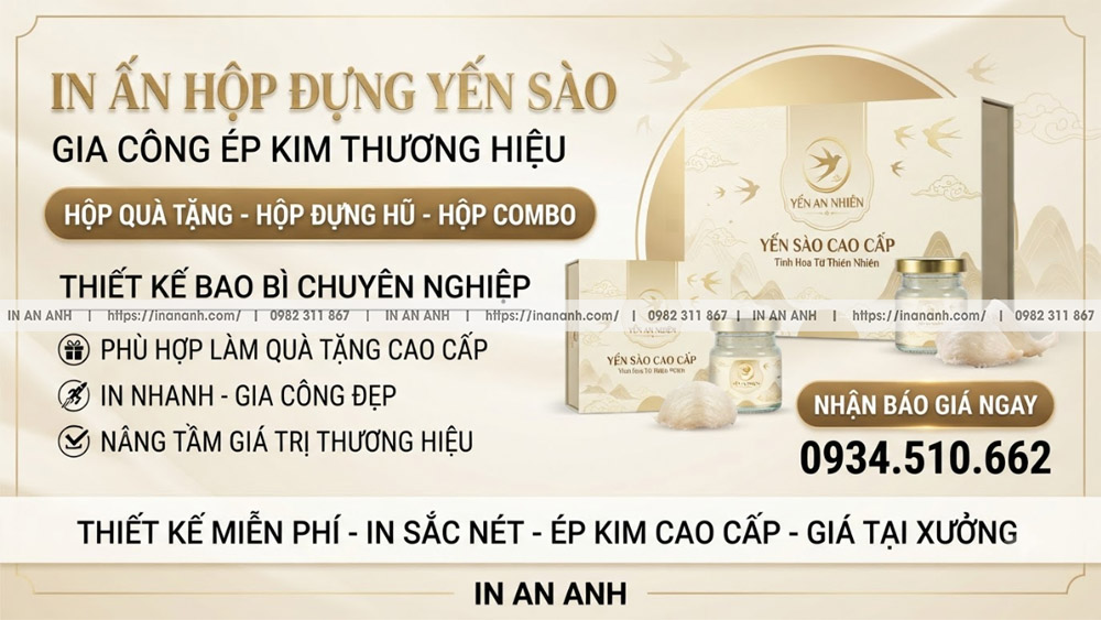 in hộp đựng yến sào giá tại xưởng