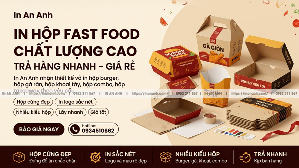 In Hộp Fast Food Chất Lượng Cao