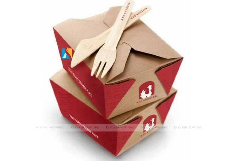 Thiết kế hộp nắp gài với tone đỏ - nâu trẻ trung, hiện đại