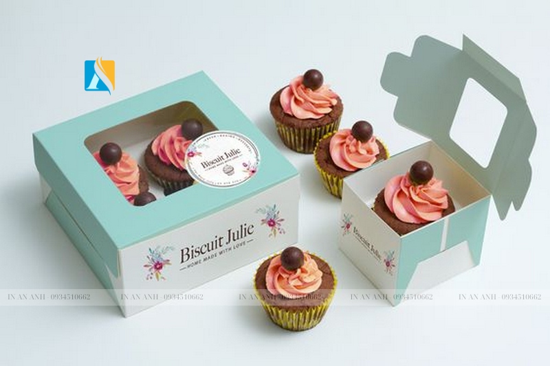 in hộp đựng bánh cupcake