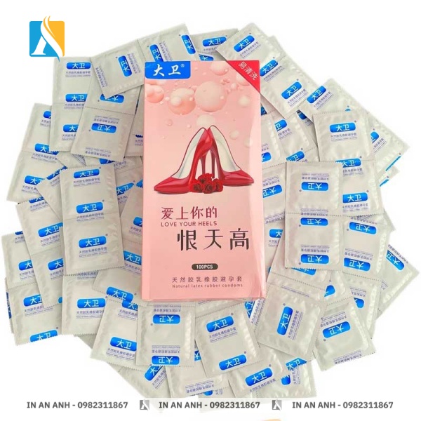 in hộp giấy đựng bao cao su