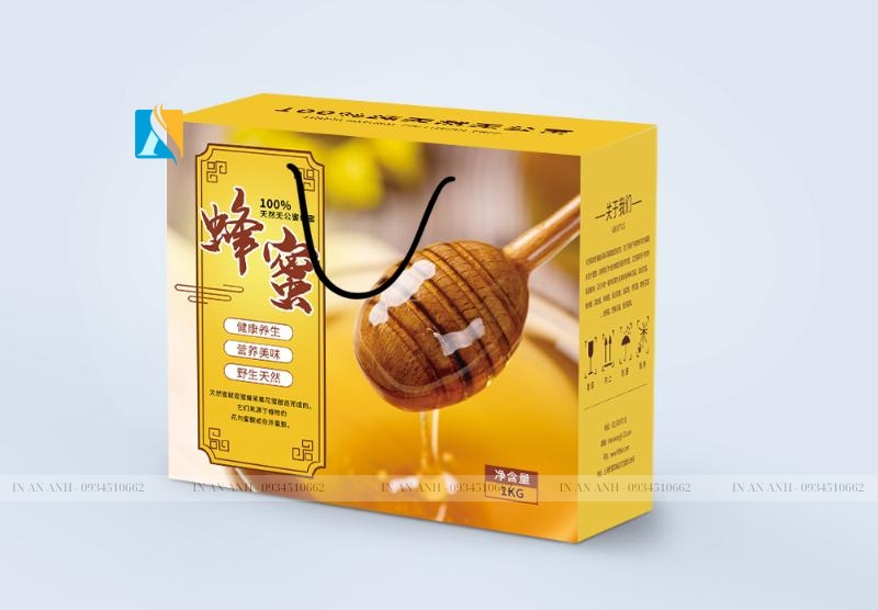 in hộp giấy đựng mật ong