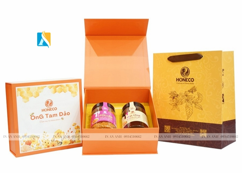 in hộp giấy đựng mật ong