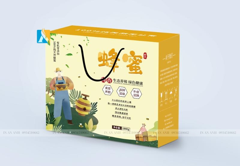 in hộp giấy đựng mật ong