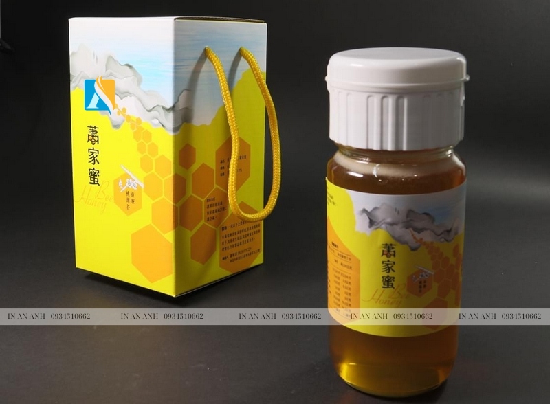 in hộp giấy đựng mật ong