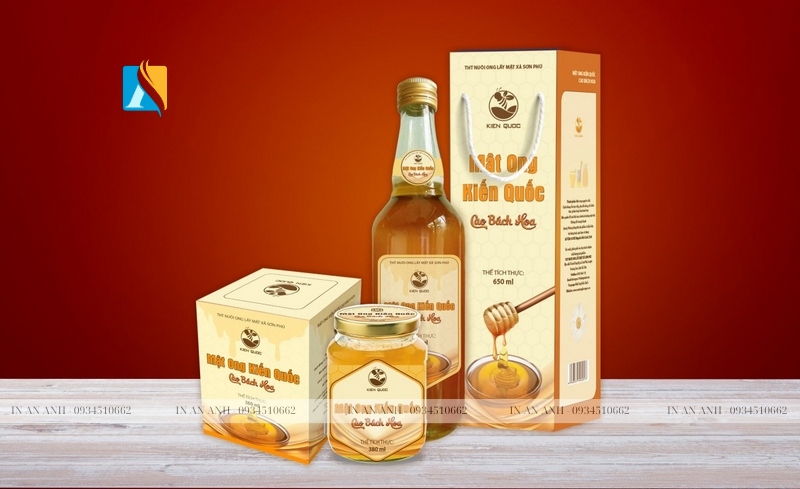 in hộp giấy đựng mật ong