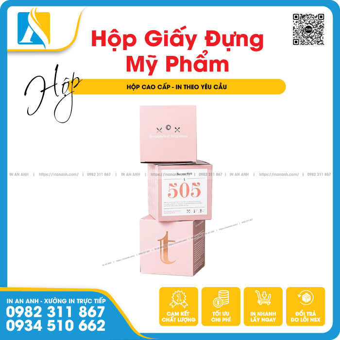 Kích thước hộp giấy mỹ phẩm đa dạng