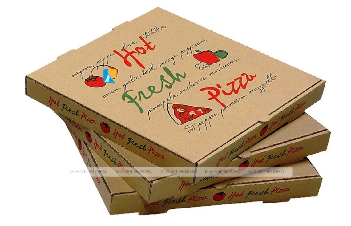 Mẫu hộp pizza in slogan nổi bật, thu hút khách hàng