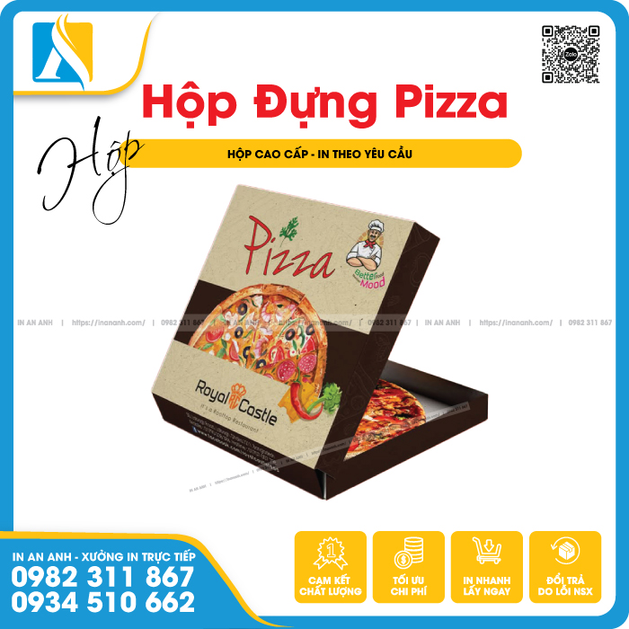 Dịch vụ in hộp pizza chuyên nghiệp tại In An Anh với giá thành ưu đãi