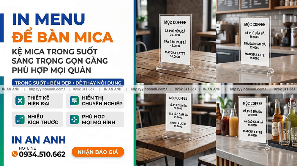 In Menu Mica Sang Gọn Cho Mọi Quán
