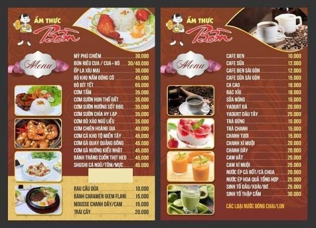 In menu và những thông tin liên quan mà các bạn nên biết