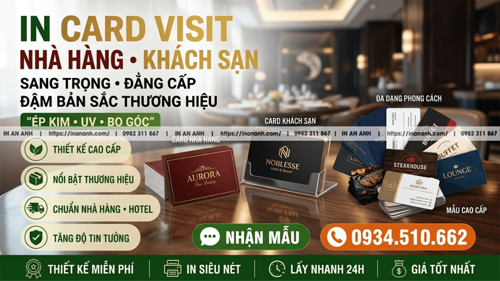 Card Visit Nhà Hàng, Khách Sạn - Sang Trọng, Đậm Bản Sắc Thương Hiệu