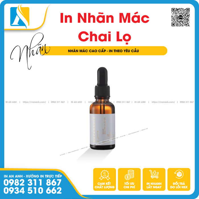 In nhãn mác chai mini