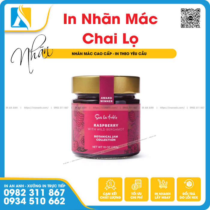 Kích thước chai lọ khác nhau thì tem cũng khác nhau