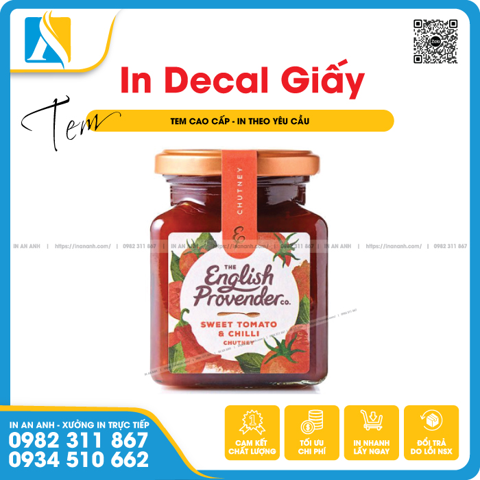 In nhãn mác chai lọ tăng nhận diện thương hiệu