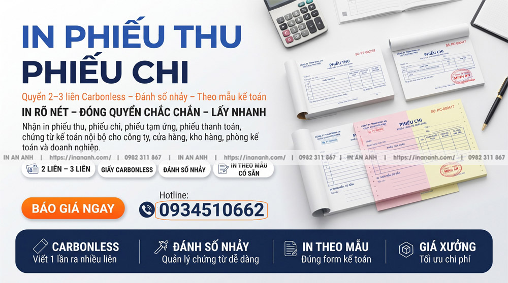 In Phiếu Thu Chi Sắc Nét Bền Đẹp