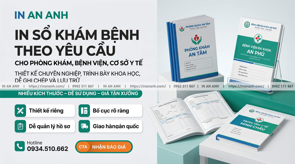 In Sổ Khám Bệnh Cho Phòng Khám, Bệnh Viện