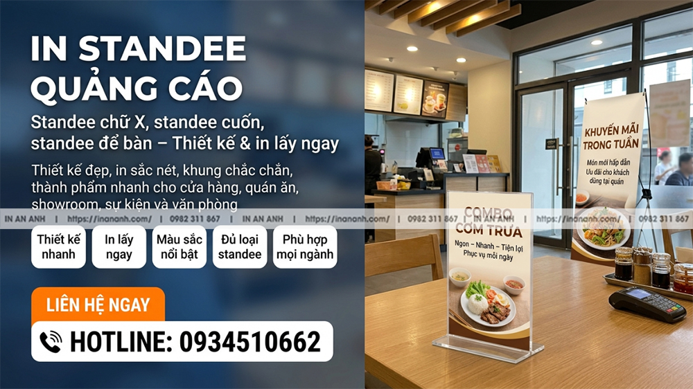 In Standee Quảng Cáo Thiết Kế In Lấy Ngay
