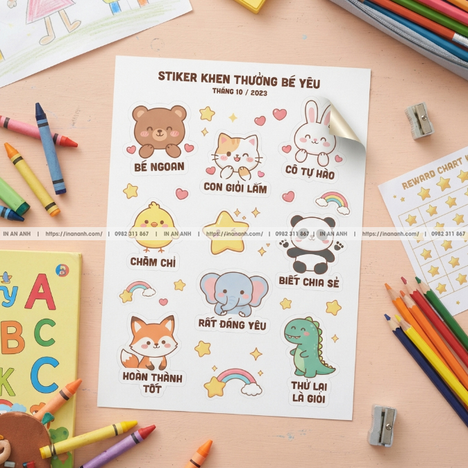 In Sticker Bé Ngoan Chất Lượng Cao