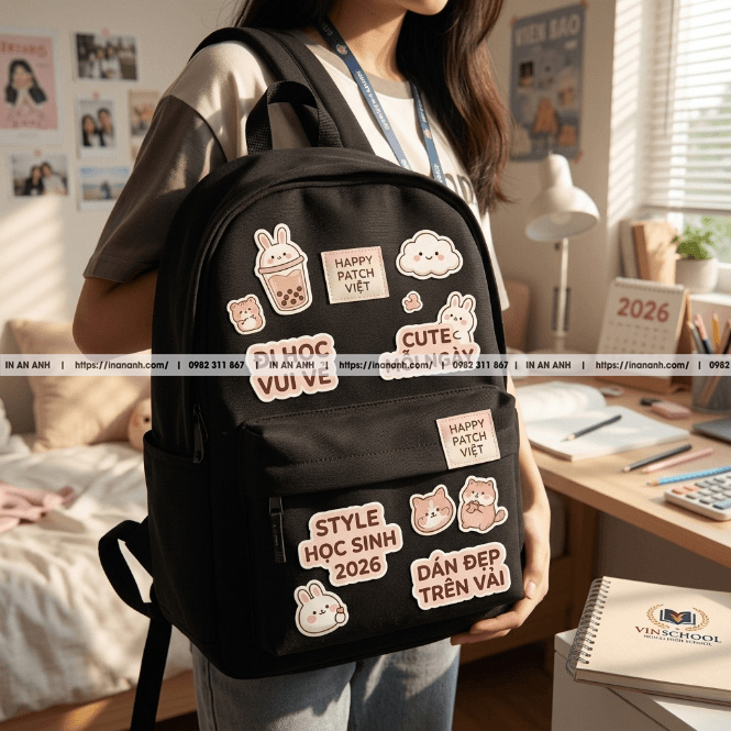 In sticker dán balo thời trang trẻ trung