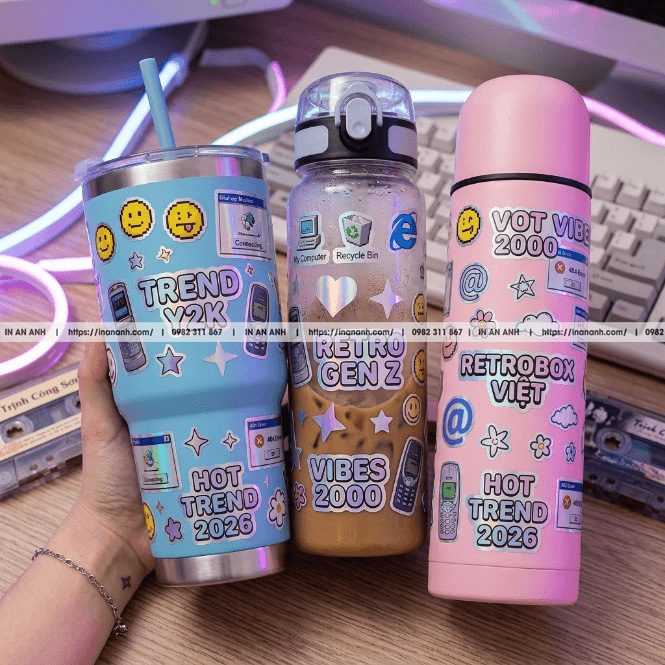 In sticker dán bình giữ nhiệt stanley độc đáo