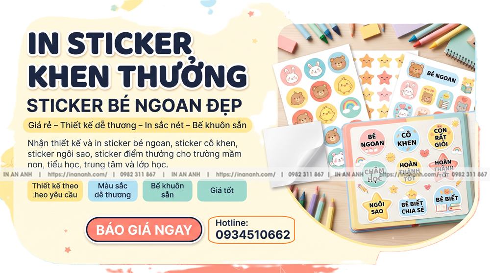 In Sticker Khen Thưởng Cho Học Sinh