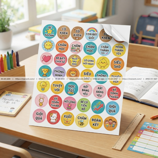 In Sticker Khen Thưởng Sắc Nét Bền Đẹp