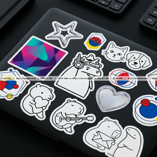 In sticker phụ kiện mặt lưng cá tính dành cho sinh viên