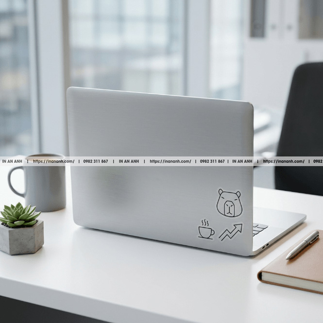 In sticker phong cách laptop thanh lịch hiện đại