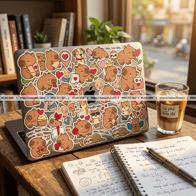 In sticker decal tối giản sang trọng