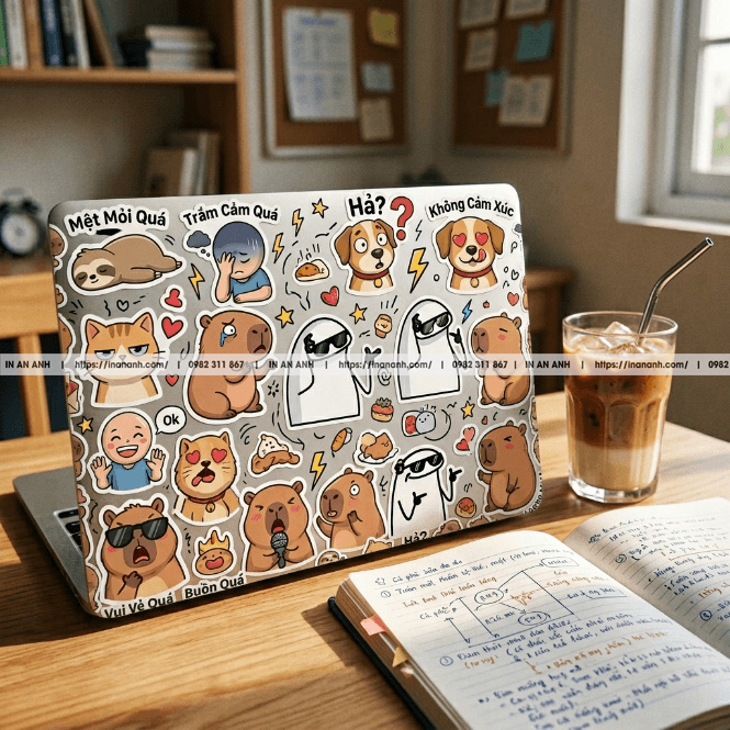 In sticker decal phủ kín laptop cá tính