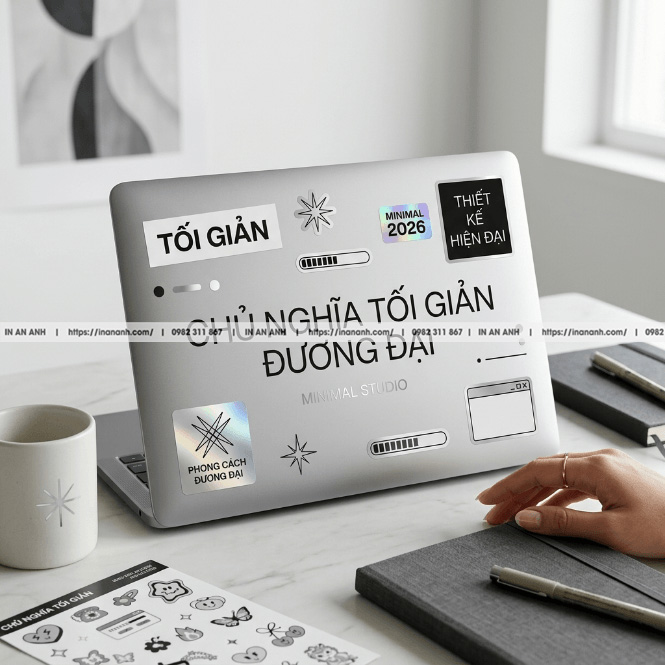 In sticker thiết kế tối giản sang trọng