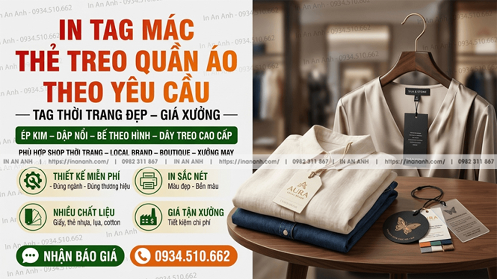 In Tag Mác, Thẻ Treo Quần Áo Theo Yêu Cầu