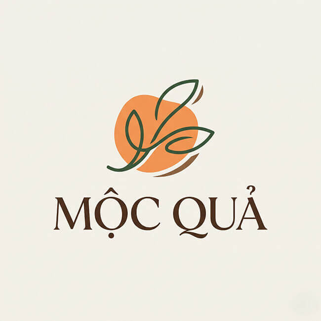 Logo Mộc Quả – in nhãn chai nước suối Logo Mộc Quả – khách hàng sử dụng dịch vụ in nhãn chai nước suối tại In An Anh