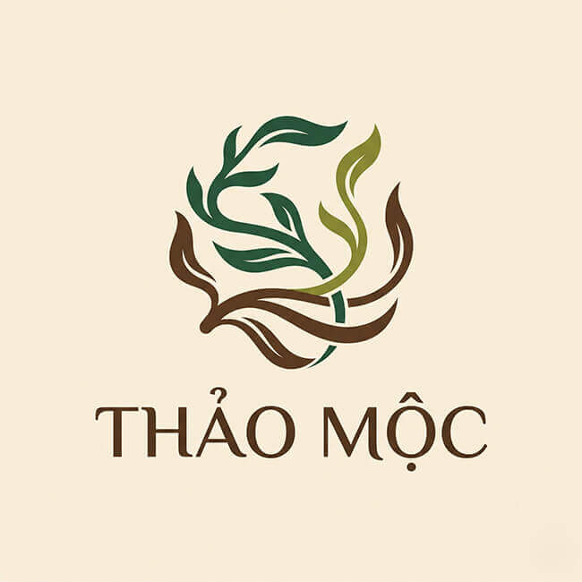 Logo Thảo Mộc – in nhãn chai nước suối Logo Thảo Mộc – khách hàng sử dụng dịch vụ in nhãn chai nước suối tại In An Anh