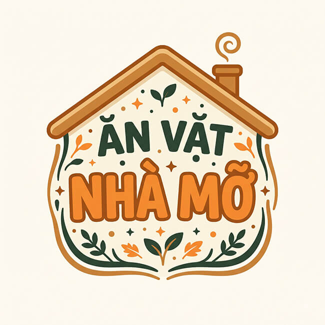 Logo Ăn Vặt Nhà Mỡ – in tem dán chai nhựa Ăn Vặt Nhà Mỡ – thương hiệu đã in tem dán chai nhựa tại xưởng In An Anh, Hà Nội