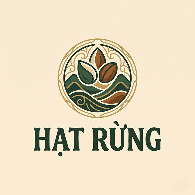 Logo Hạt Rừng – in tem dán chai nhựa Hạt Rừng – thương hiệu đã in tem dán chai nhựa tại xưởng In An Anh, Hà Nội