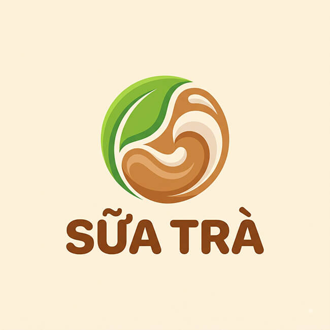 Logo Sữa Trà (mẫu 2) – in tem dán ly cà phê, trà sữa Sữa Trà (mẫu 2) – thương hiệu đã in tem dán ly cà phê, trà sữa tại xưởng In An Anh, Hà Nội